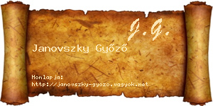 Janovszky Győző névjegykártya