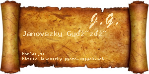 Janovszky Győző névjegykártya